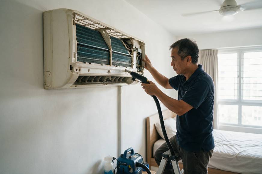 Aircon chemical overhaul Singapore for an older air conditioner