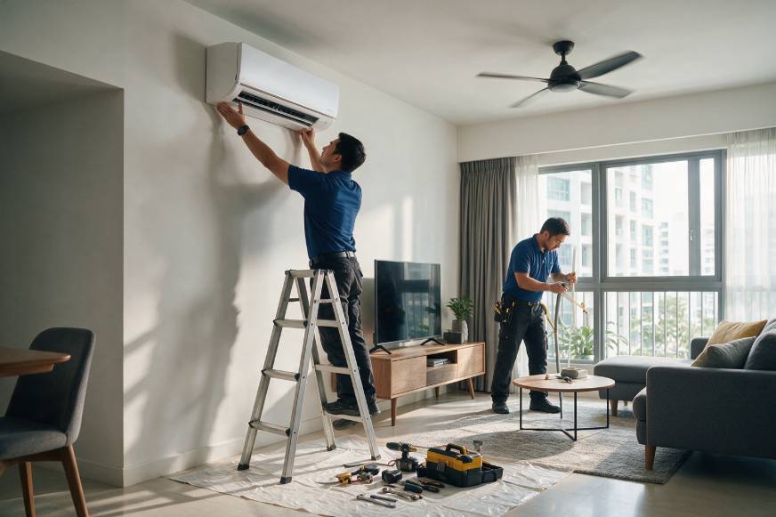 Aircon installation Singapore for a modern residential home